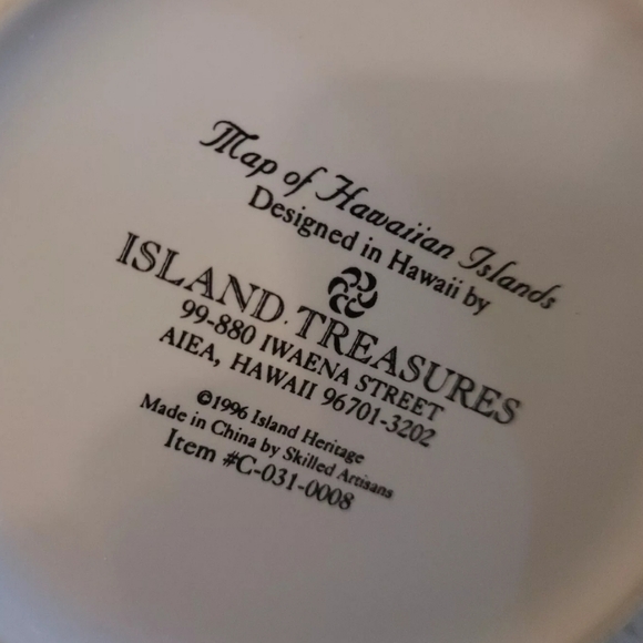 Map Of The Hawaiian Islands: Mug. 1996. Island Heritage. Maui Kauai Oahu Molokai - Picture 6 of 16